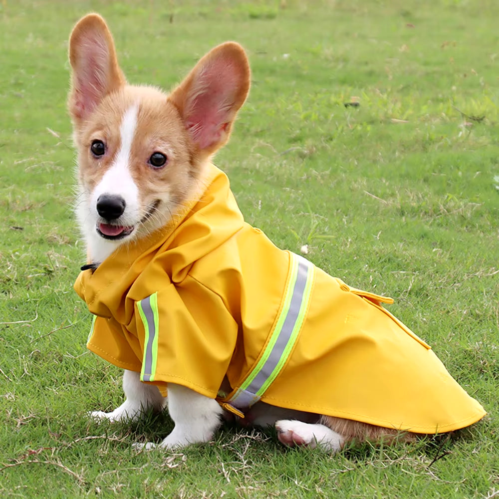 Dog Hooded Raincoat S/M/L – Waterproof, Reflective, and Windproof Cloak for Pets