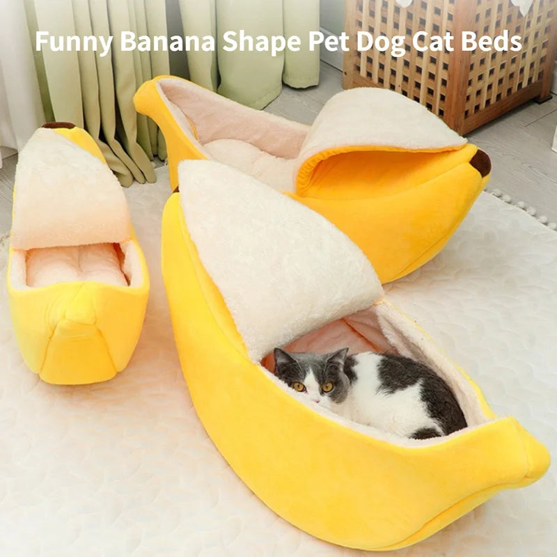 Adorable Banana Cat Bed – Cozy, Durable, and Perfect for Cats & Small Dogs!