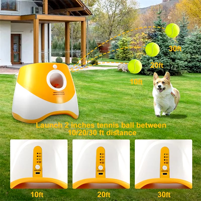 Automatic Dog Ball Launcher - Rechargeable Interactive Toy with 6 Balls