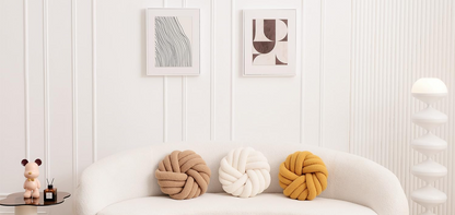 Handmade Knot and Round Ball Pillows – Luxurious Decorative Pillows