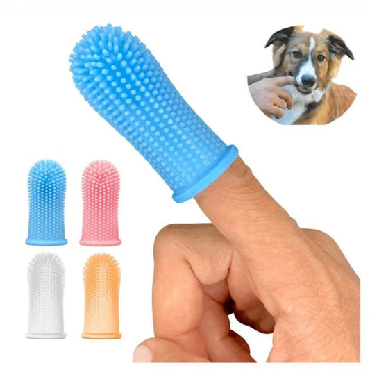 Super Soft Silicone Pet Finger Toothbrush – 360° Teeth Cleaning & Bad Breath Care for Dogs and Cats