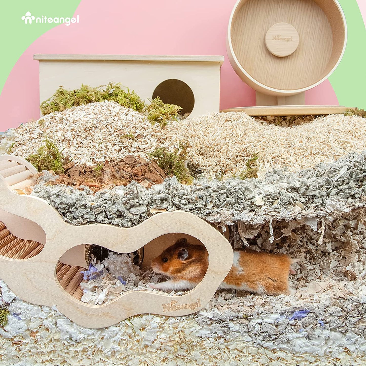 "Secret Peep Tunnel Hamster Hut with Climbing Ladder – Cozy House for Hamsters, Gerbils & Mice"