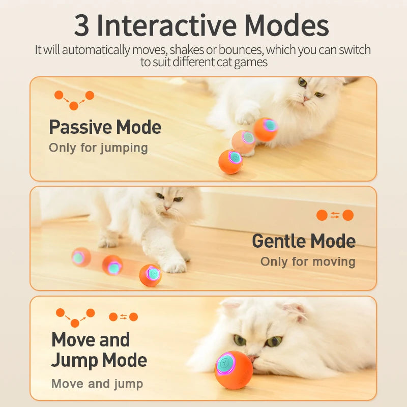 Smart Cat Bouncing Ball – Automatic Rolling Interactive Electric Toy for Pets