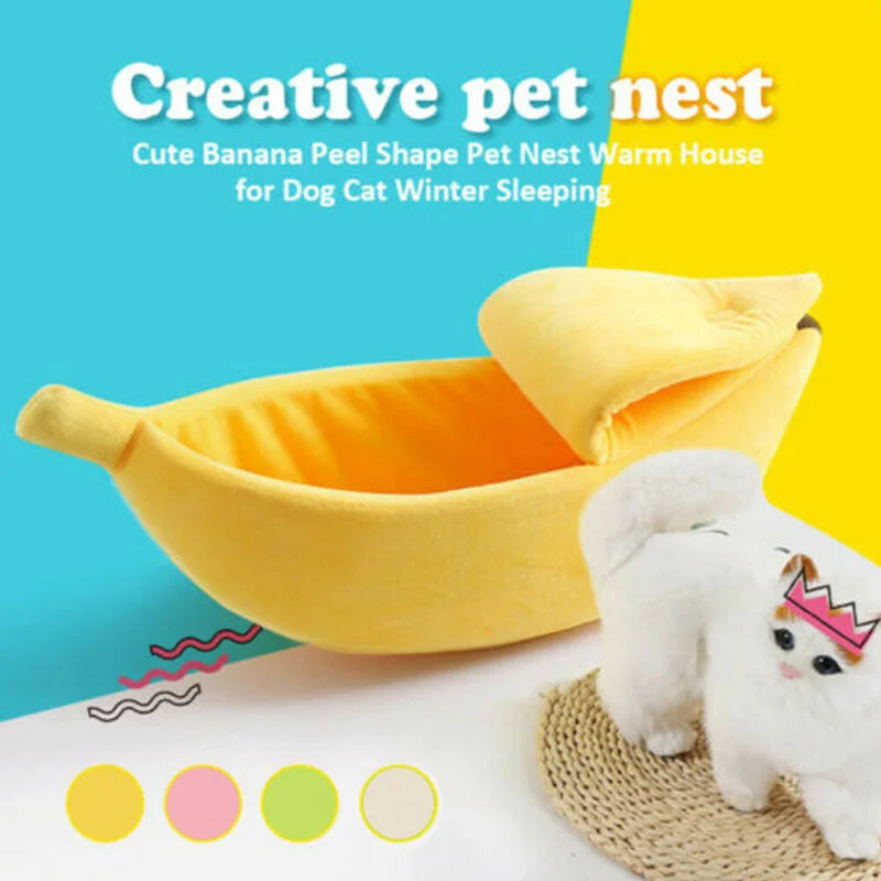 Adorable Banana Cat Bed – Cozy, Durable, and Perfect for Cats & Small Dogs!