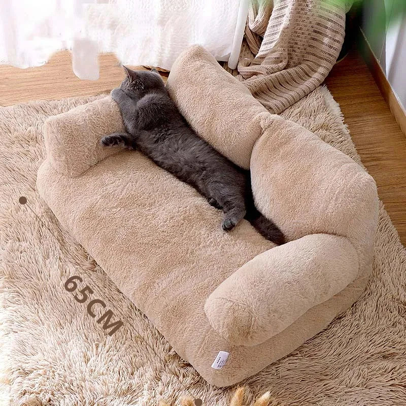 Luxury Cat Bed Sofa – Warm & Cozy Plush Nest for Cats and Small Dogs