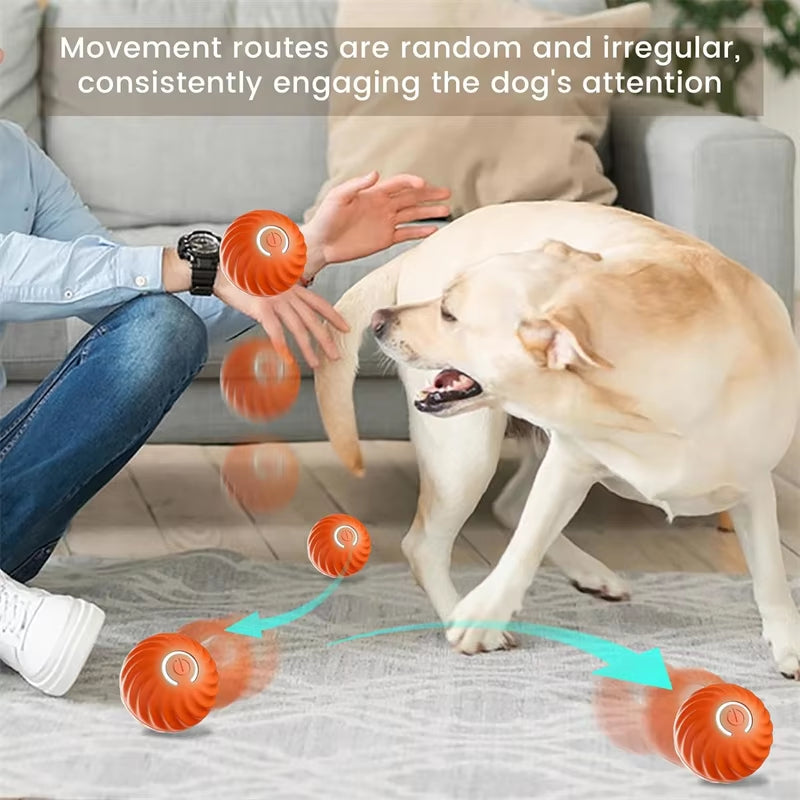 Smart Interactive Dog Toy Ball – USB-Powered Moving & Bouncing Fun for Dogs & Cats