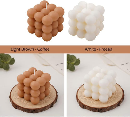 Bubble Candles – Coffee-Scented Soy Wax Cube Candles for Aesthetic Home Decor