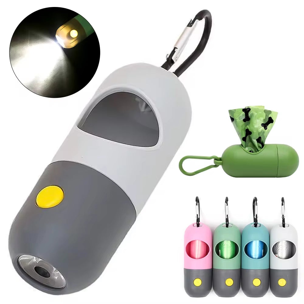 LED Light Dog Poop Bag Dispenser – Portable and Degradable Pet Waste Bags