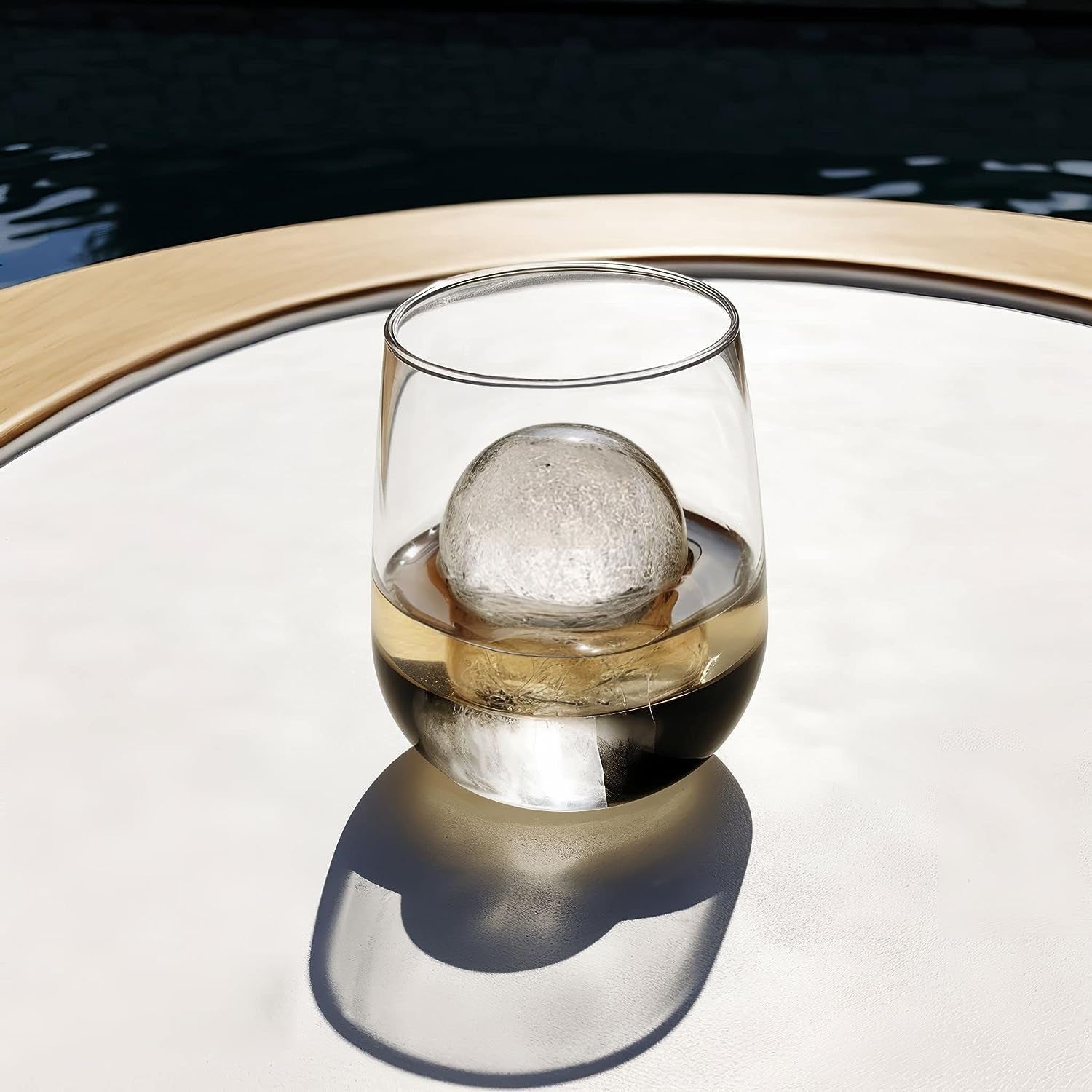 Ice Ball Maker Mold - Durable & Flexible, No Plastic, Large Spheres for Chill-To-Perfection Drinks, Easy Release Ball Ice Cube Mold, Reusable, Eco-Friendly Whiskey Ice Ball Maker