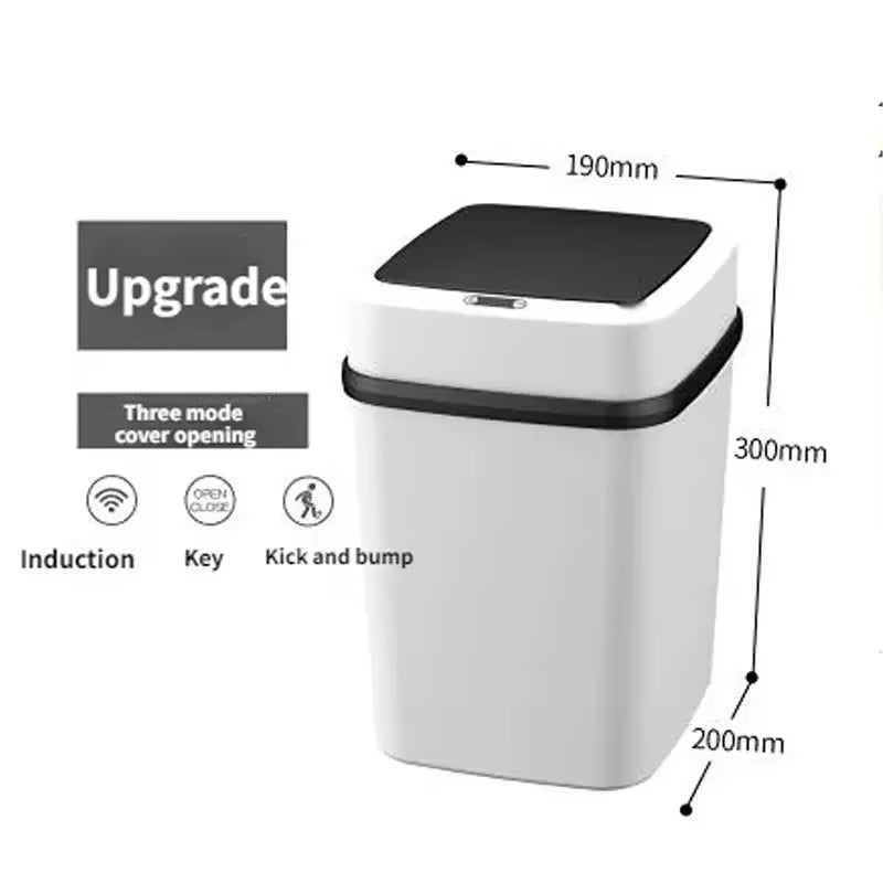 Automatic Sensor Smart Trash Bin 13L - Waterproof Electric Recycling Wastebasket for Bathroom