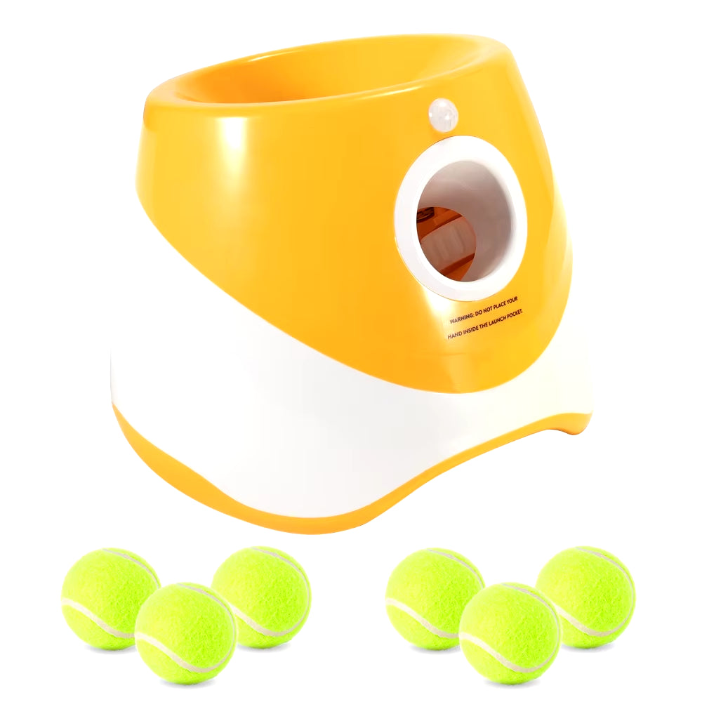 Automatic Dog Ball Launcher - Rechargeable Interactive Toy with 6 Balls