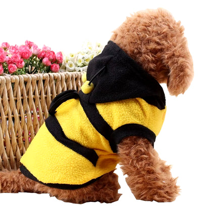 Adorable Bee Pet Hoodie – Cozy Fleece Costume for Dogs and Cats