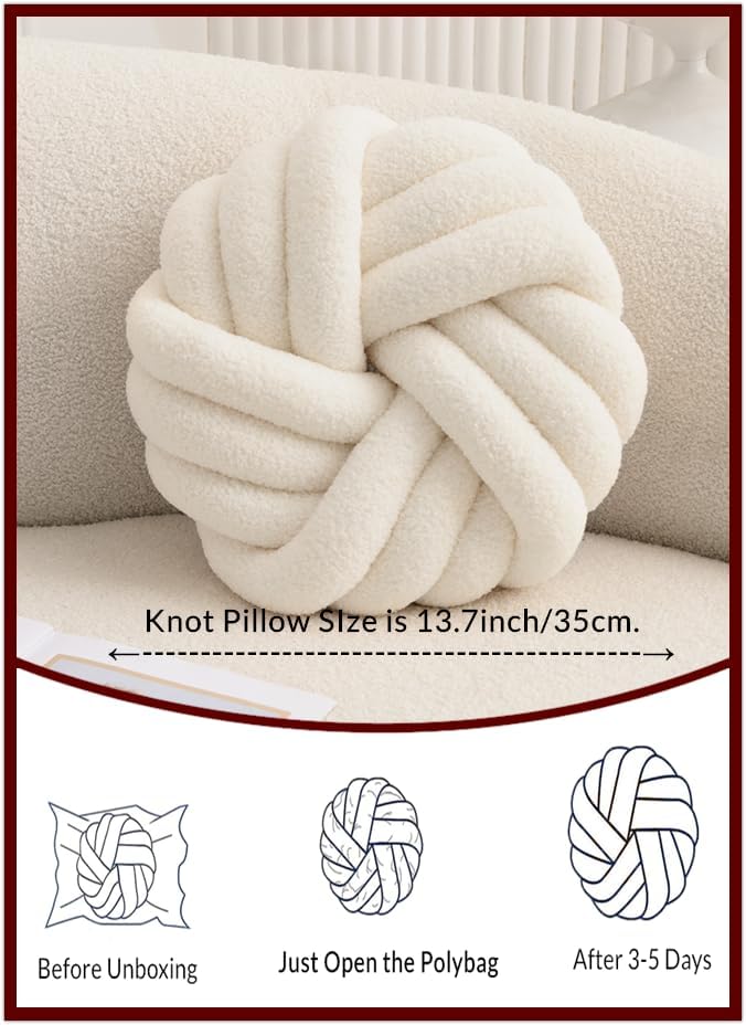 Handmade Knot and Round Ball Pillows – Luxurious Decorative Pillows