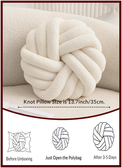 Handmade Knot and Round Ball Pillows – Luxurious Decorative Pillows