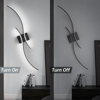 Modern LED Wall Light - 39" Black Sconce, Bathroom Vanity Light