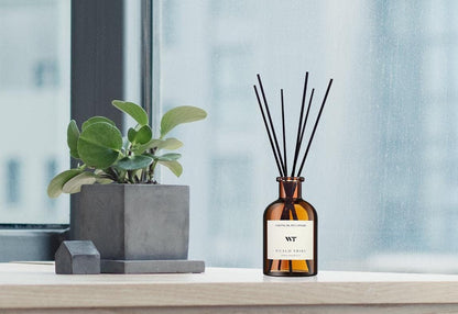 Flower Reed Diffuser Set - Eucalyptus & Lavender Scent, 4oz Essential Oils, Bathroom Air Freshener.