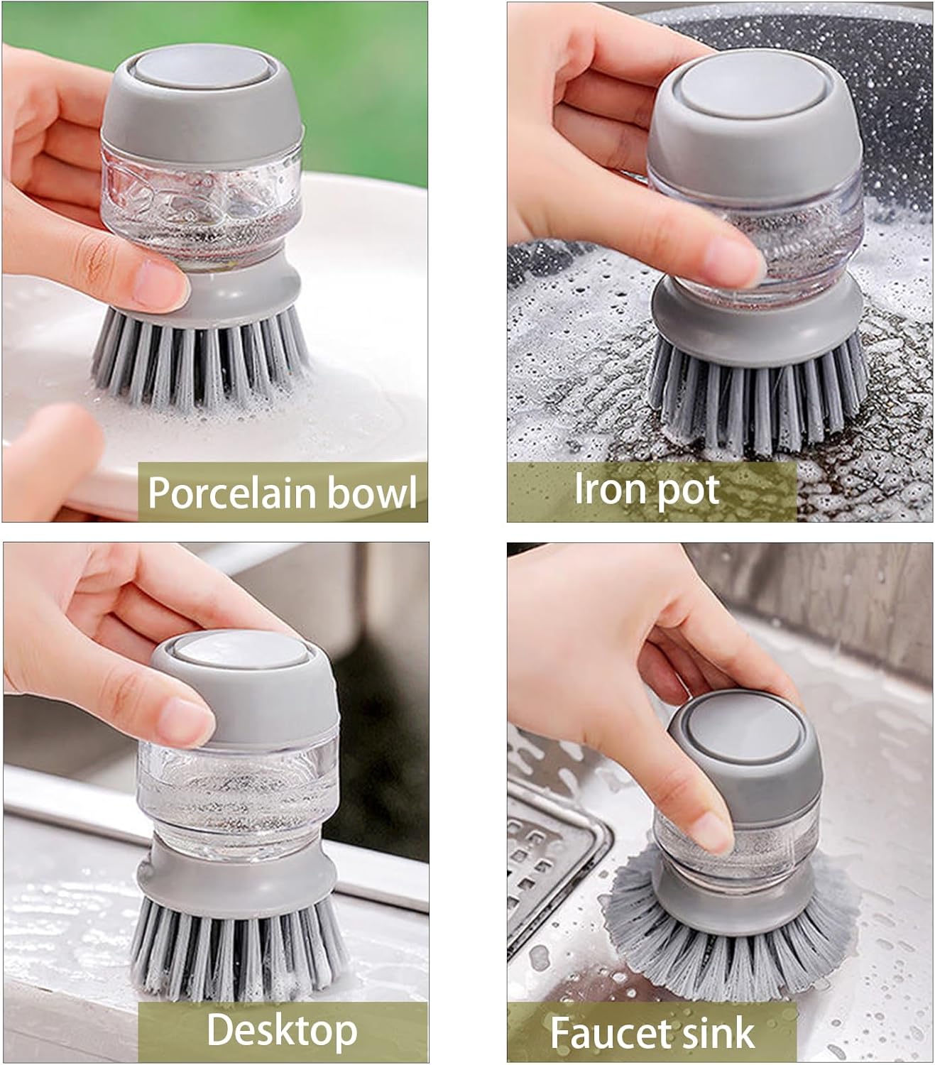 Compact Soap Dispenser Brush Set– Efficient, Ergonomic, and Easy to Use