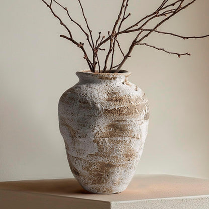 Rustic Ceramic Farmhouse Vase – Handcrafted Boho Pottery for Home Decor