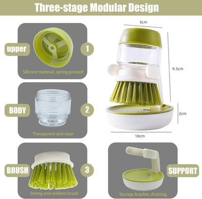 Compact Soap Dispenser Brush Set– Efficient, Ergonomic, and Easy to Use