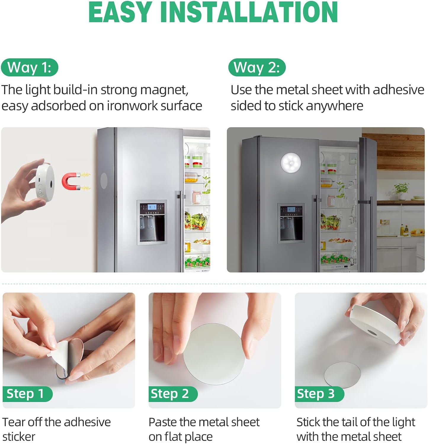 "LED Closet Lights 6-Pack - Wireless Motion Sensor Puck Lights, USB Rechargeable, Remote Control, Dimmable Under Cabinet Lighting for Kitchen, Wardrobe, Counter"