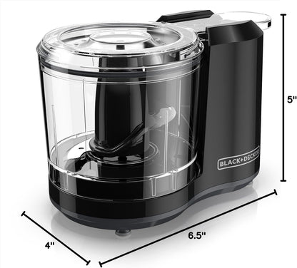 1.5-Cup Electric Food Chopper, One Touch Pulse, 150W Motor, Stay-Sharp Blade, Dishwasher Safe