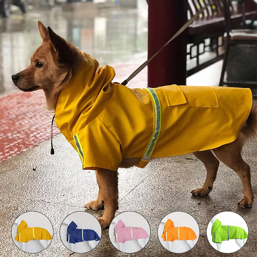 Dog Hooded Raincoat S/M/L – Waterproof, Reflective, and Windproof Cloak for Pets