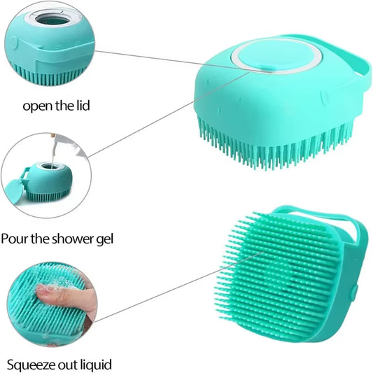 Silicone Pet Bath Brush – Multifunctional Massage and Shampoo Applicator