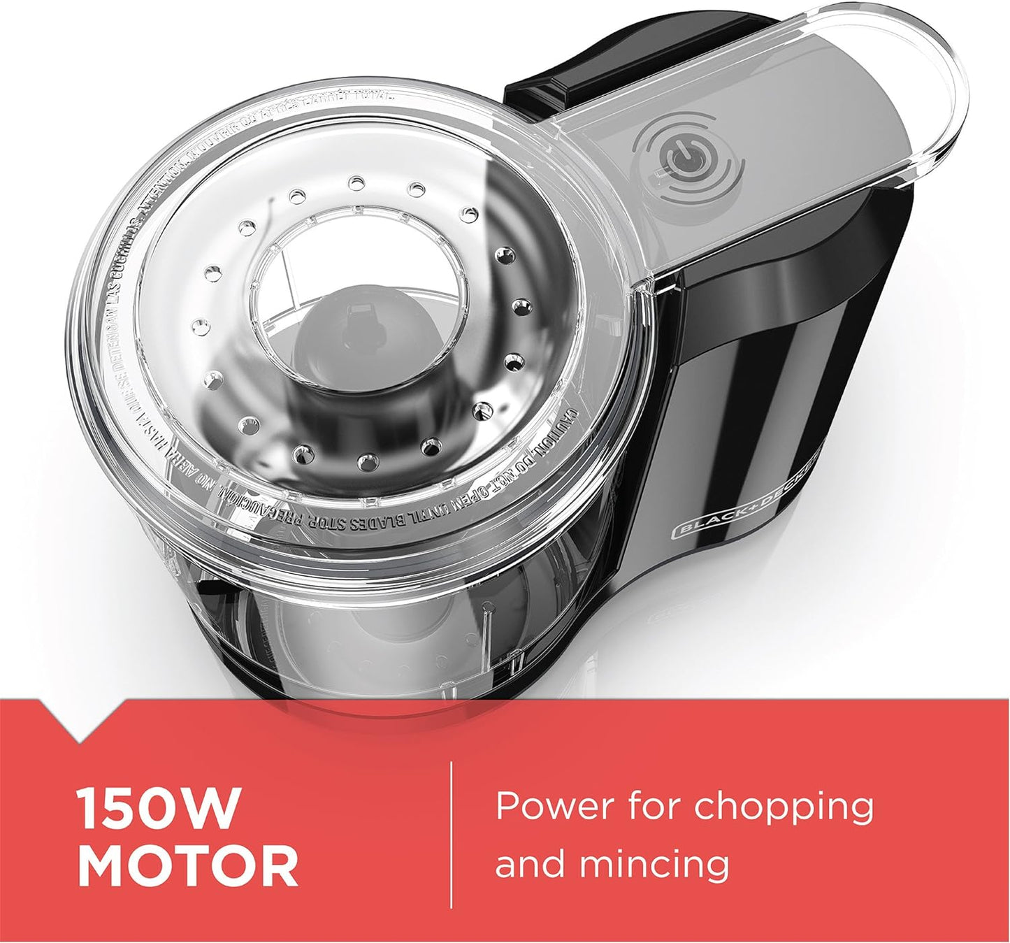 1.5-Cup Electric Food Chopper, One Touch Pulse, 150W Motor, Stay-Sharp Blade, Dishwasher Safe