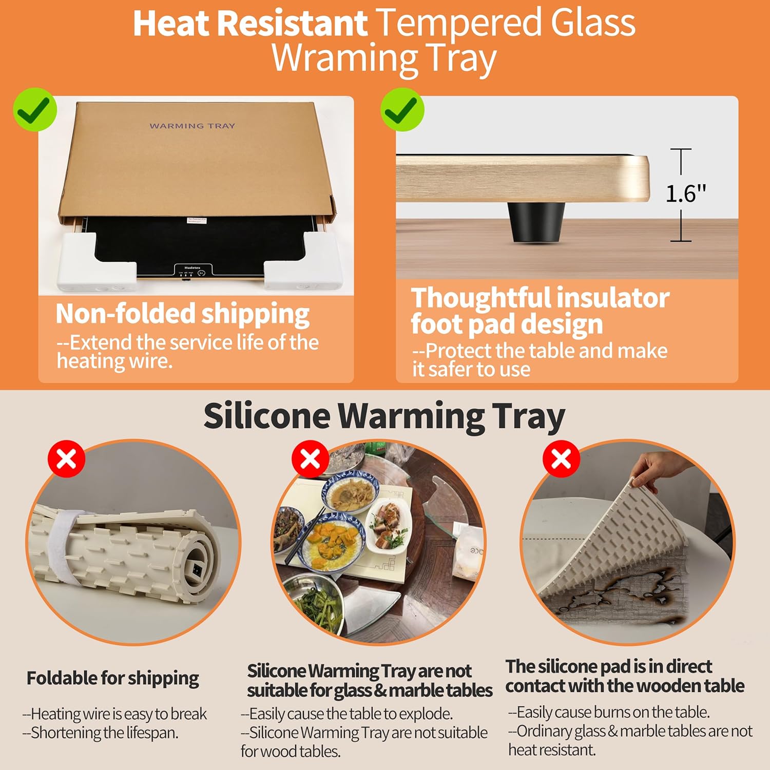 Electric Warming Tray – Large 24"x16" Food Warmer with Thermostat & Dual Temperature Modes for Parties, Buffets & Gatherings