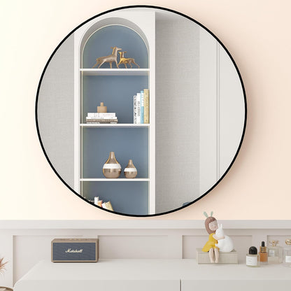 Gold Round Mirror – 19.6-Inch Wall-Mounted Metal Frame Mirror for Modern Home Decor