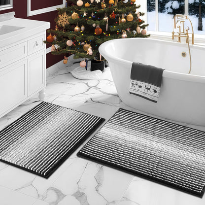 Bathroom Rugs and Mats Sets, 2 Piece Thick Absorbent Bath Mat Rug Set Non Slip, Soft Shaggy Mats for Bathroom, Machine Washable (20" X 60" plus 20" X 32", Teal)