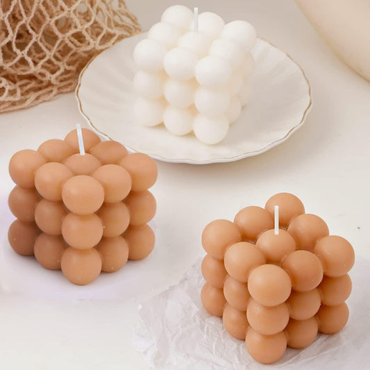 Bubble Candles – Coffee-Scented Soy Wax Cube Candles for Aesthetic Home Decor