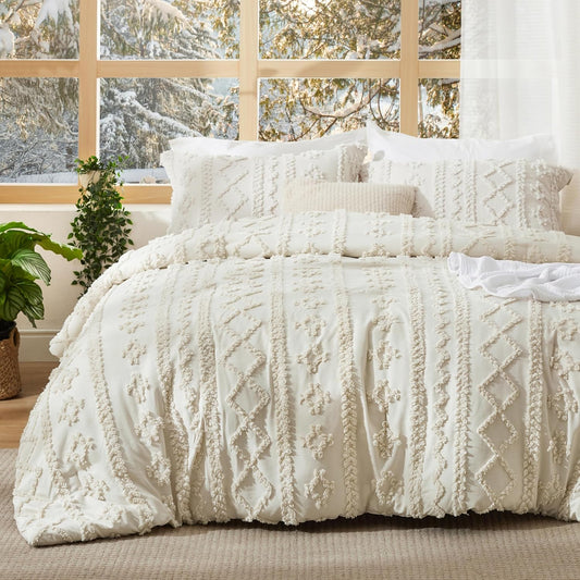 Bedsure Tufted Boho Comforter Set – Soft, Elegant Queen Bedding for All Seasons