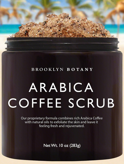 Dead Sea Salt & Arabica Coffee Body Scrub - 10 Oz, Moisturizing & Exfoliating