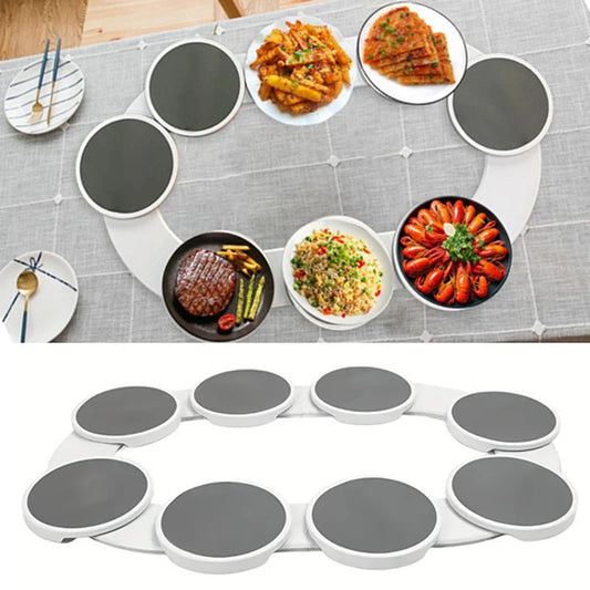 Expandable Non-Skid Lazy Susan Rotating Dining Table Tray – Heat-Resistant, Easy to Assemble, Perfect for Gatherings