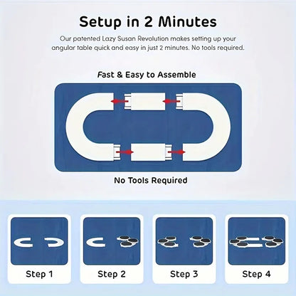 Expandable Non-Skid Lazy Susan Rotating Dining Table Tray – Heat-Resistant, Easy to Assemble, Perfect for Gatherings