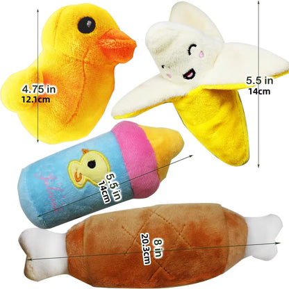 12-Piece Plush Animal Dog Toy Set - Squeaky, Chewy, and Perfect for Small to Medium Dogs