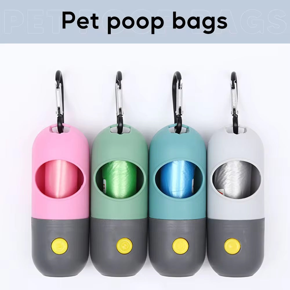 LED Light Dog Poop Bag Dispenser – Portable and Degradable Pet Waste Bags