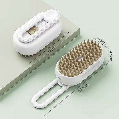 3-in-1 Pet Steam Brush – Cleaning, Hair Removal, and Massage Grooming Tool