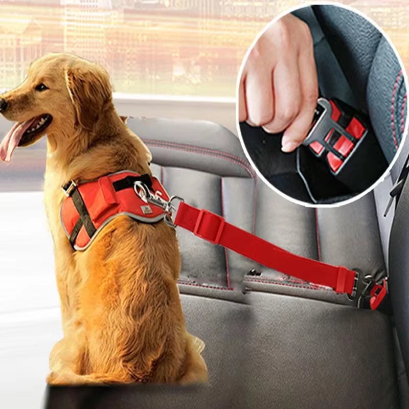 Adjustable Pet Car Seat Belt – Safety Harness Lead for Dogs and Cats