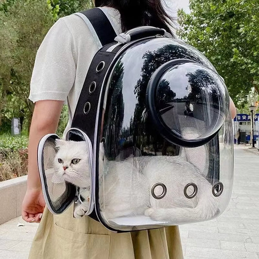 Pet Backpack Transparent Space Capsule  – Breathable and Portable Carrier for Cats & Dogs