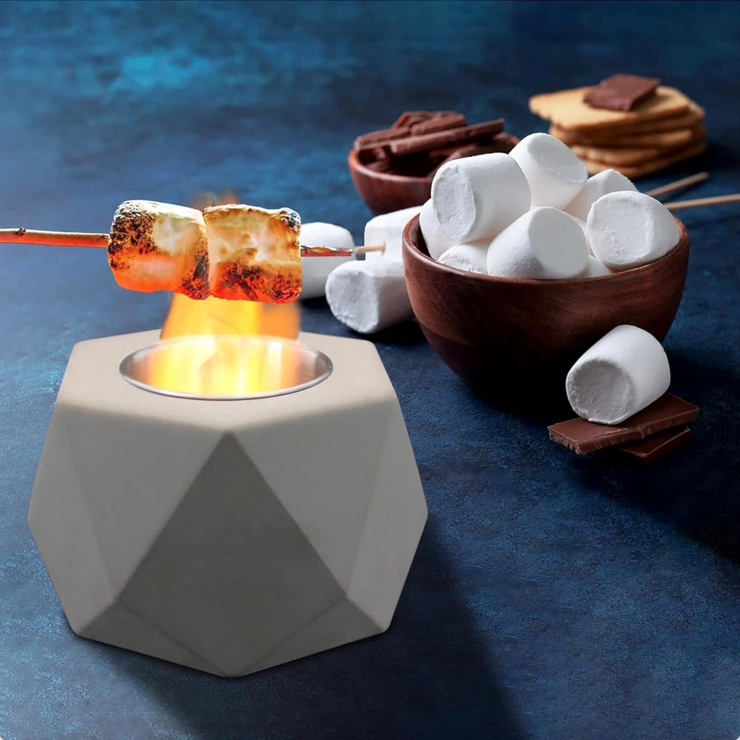 Xenter Point - Tabletop Fire Pit with Smores Kit - Ethanol Fire Pit, Fire Bowl, Table Top Fire Pit, Mini Personal Fireplace for Indoor & Garden, Houswise Tabletop