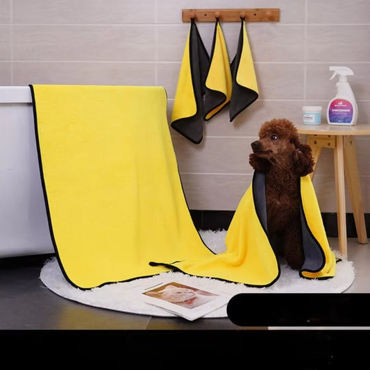 Pet Microfiber Absorbent Towel – Soft & Quick-Drying Bathing Cloth for Dogs and Cats