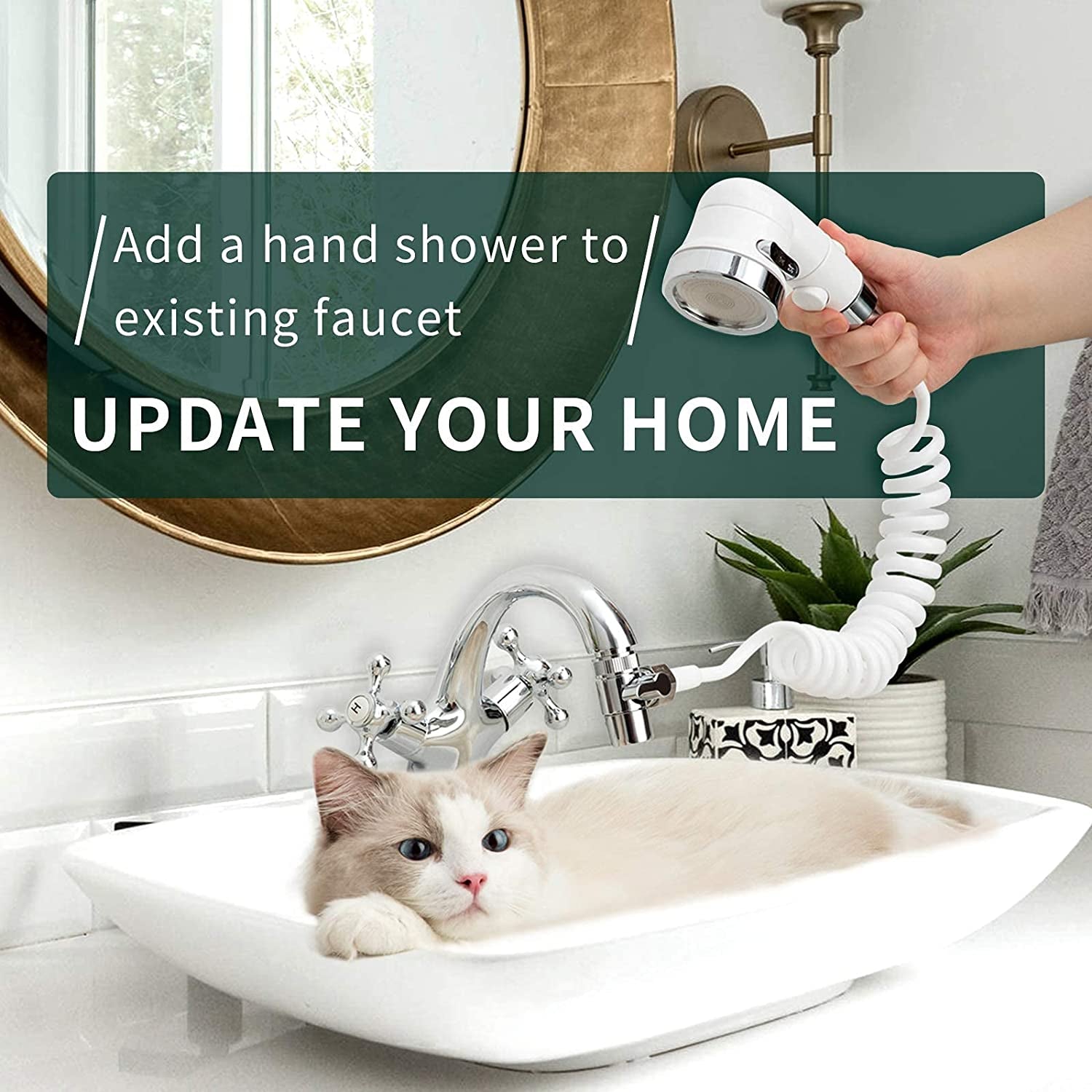 Versatile Sink & Tub Faucet Sprayer Attachment - Perfect for Pet Bathing, Kitchen & Bathroom Use!