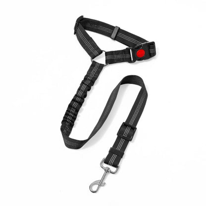 Reflective Dog Car Seat Belt Leash – Elastic Buffer for Safety and Comfort