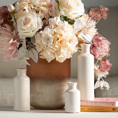  White Ceramic Vase Set of 3 Pieces Home Decorative Vase & Shelf Centrepiece Table Decorations 