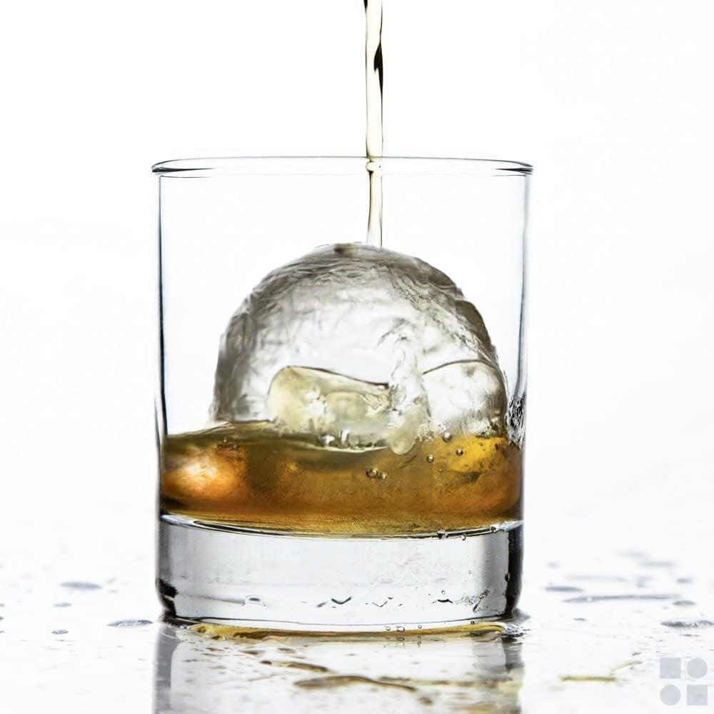 Ice Ball Maker Mold - Durable & Flexible, No Plastic, Large Spheres for Chill-To-Perfection Drinks, Easy Release Ball Ice Cube Mold, Reusable, Eco-Friendly Whiskey Ice Ball Maker