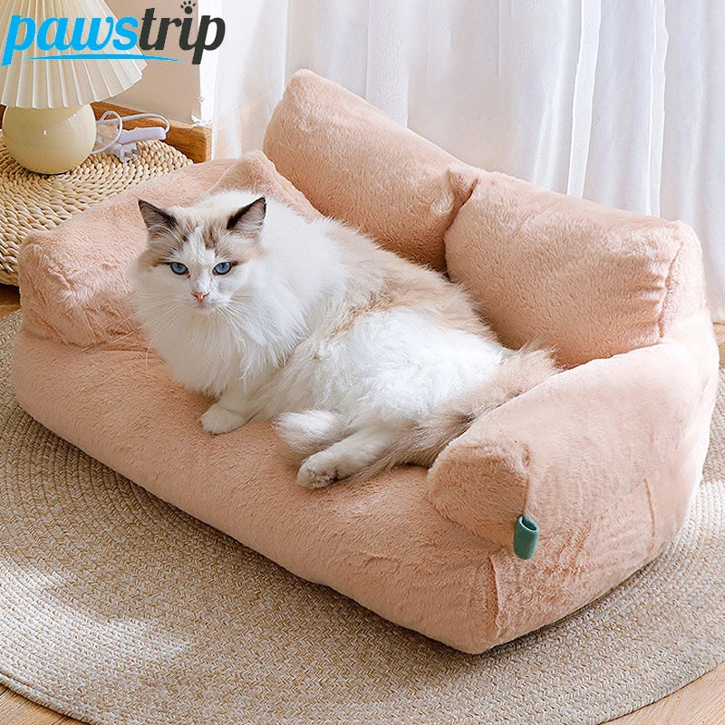 Luxury Cat Bed Sofa – Warm & Cozy Plush Nest for Cats and Small Dogs