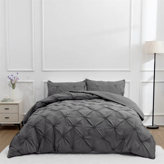 Queen 3-Piece Comfort Set in Gray - Bed in a Bag Bedding Set with Duvet Cover and Pillowcases