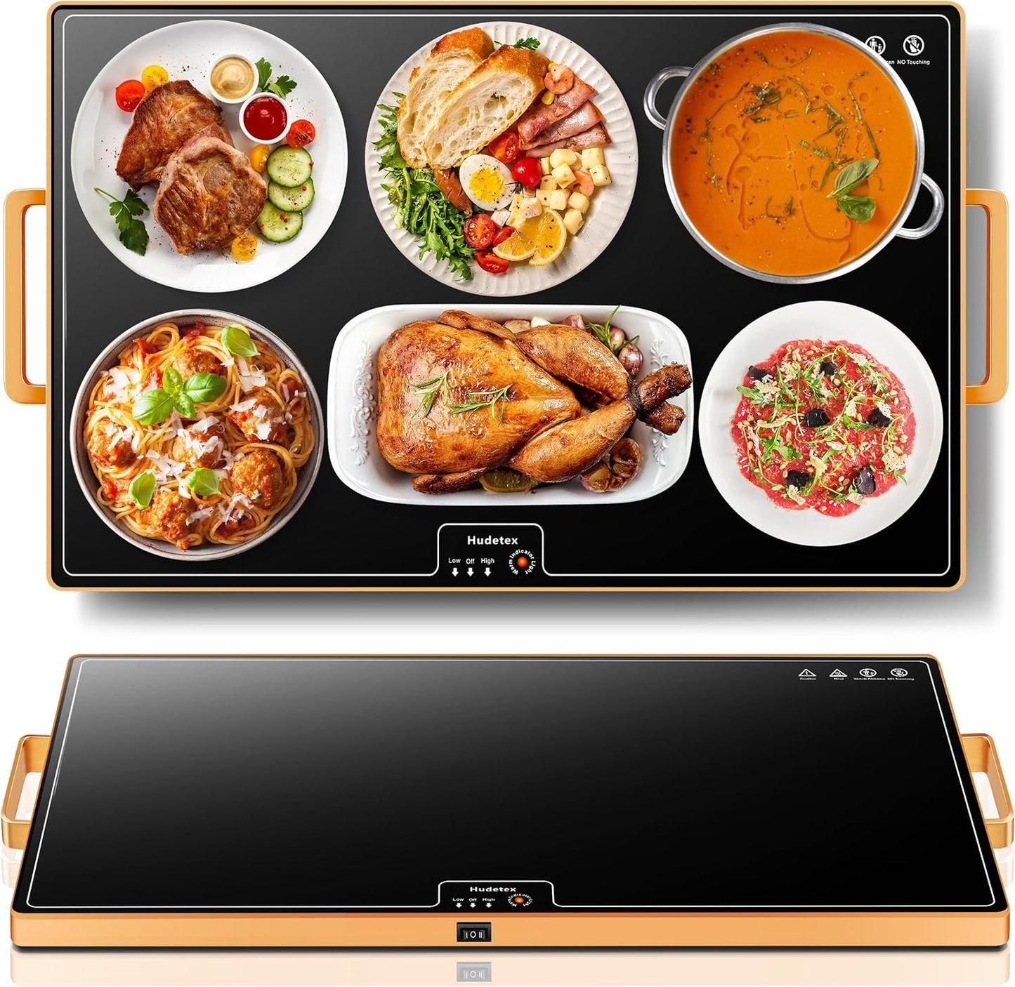 Electric Warming Tray – Large 24"x16" Food Warmer with Thermostat & Dual Temperature Modes for Parties, Buffets & Gatherings